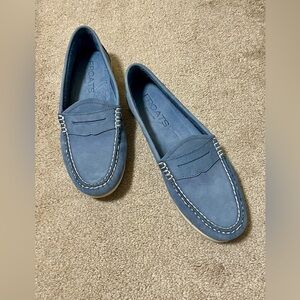 Froats blue suede  Leather Baltimore Loafer 8.5 Classic Penny Style Slip-On